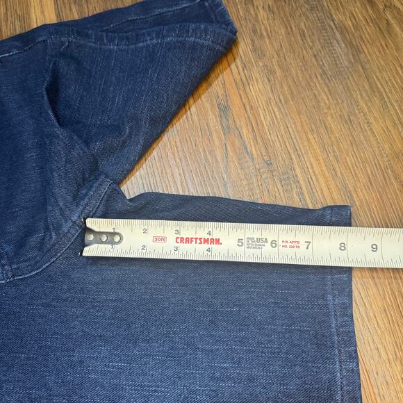 Belle By Kim Gravel size 8 dark indigo stretchy pull on denim shorts - Picture 6 of 8